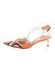 Emilio Pucci Leather Printed T-Strap Pumps