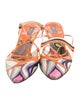 Emilio Pucci Leather Printed T-Strap Pumps