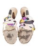 Emilio Pucci Satin Printed Gladiator Sandals