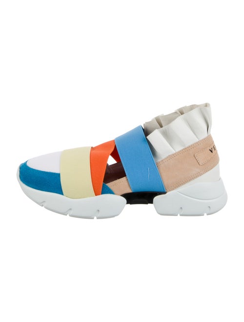 Emilio Pucci Colorblock Pattern Ruffle Embellishment Sock Sneakers