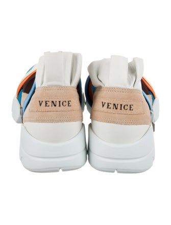 Emilio Pucci Colorblock Pattern Ruffle Embellishment Sock Sneakers