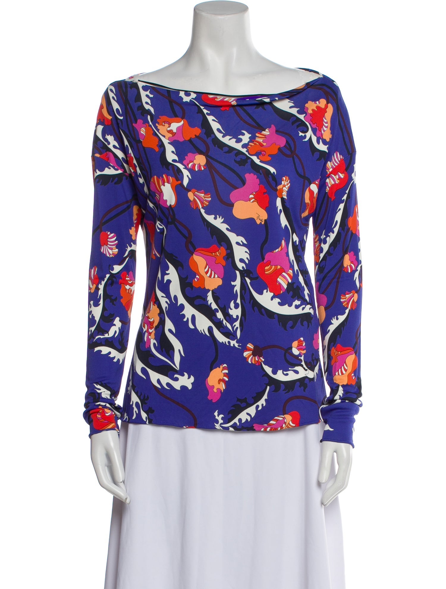 Emilio Pucci Silk Floral Print Blouse w/ Tags