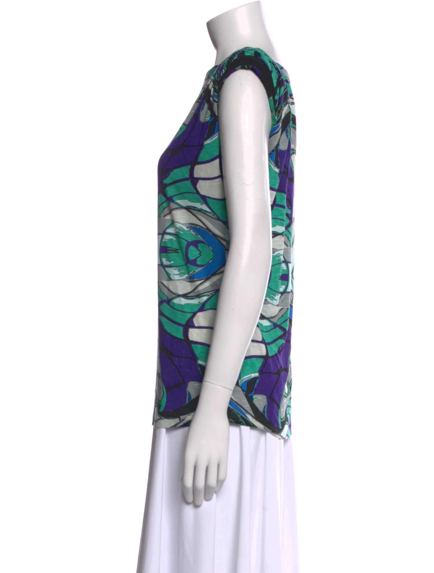 Emilio Pucci Printed Cowl Neck Top w/ Tags