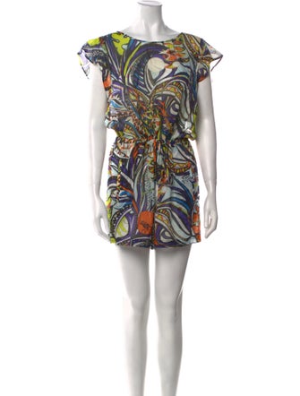 Emilio Pucci Printed Scoop Neck Romper