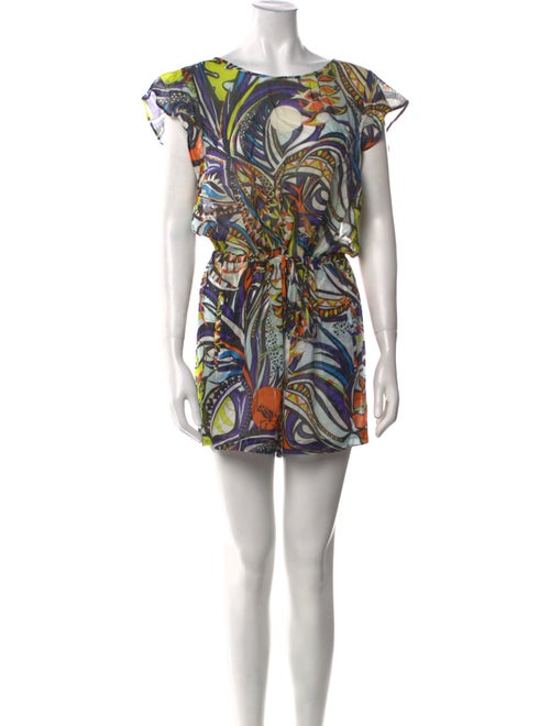 Emilio Pucci Printed Scoop Neck Romper