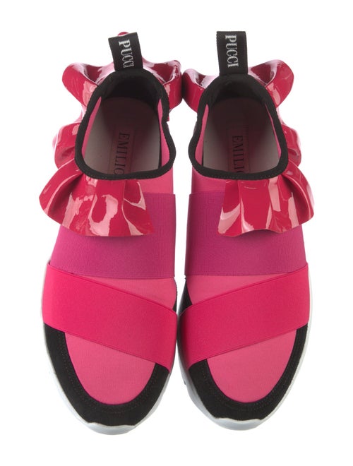 Emilio Pucci Neoprene Colorblock Pattern Sneakers