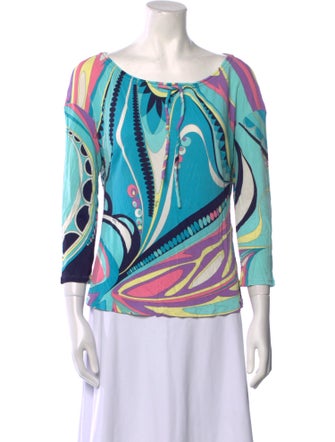 Emilio Pucci Printed Scoop Neck Top