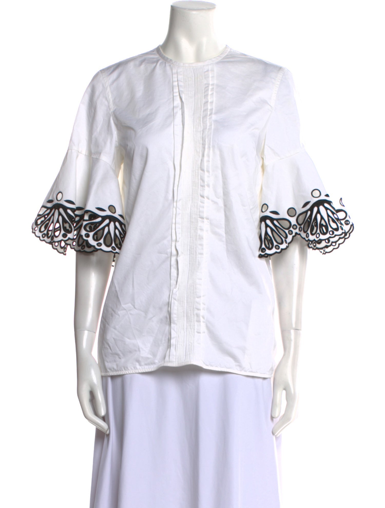 Emilio Pucci Crew Neck Three-Quarter Sleeve Blouse