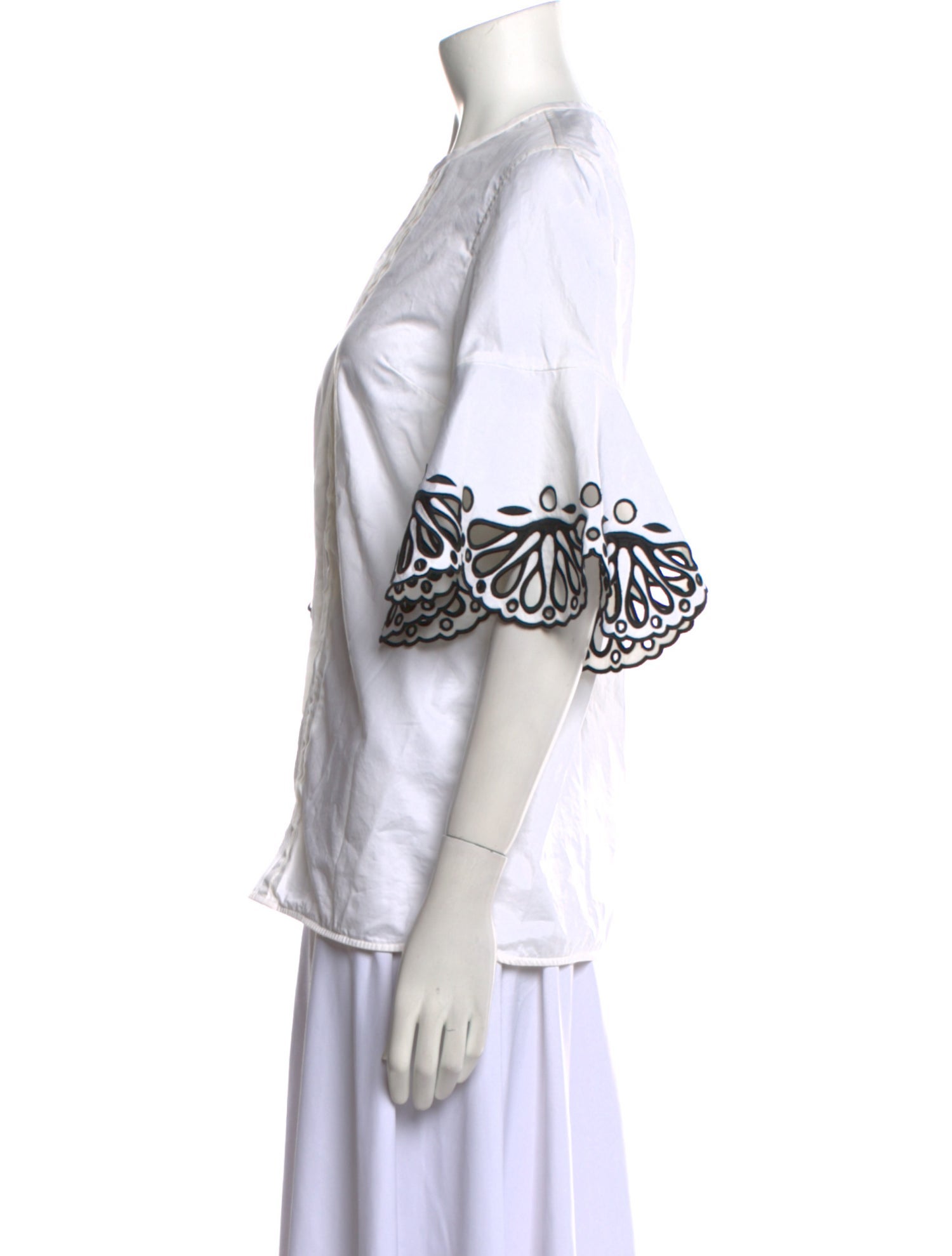 Emilio Pucci Crew Neck Three-Quarter Sleeve Blouse