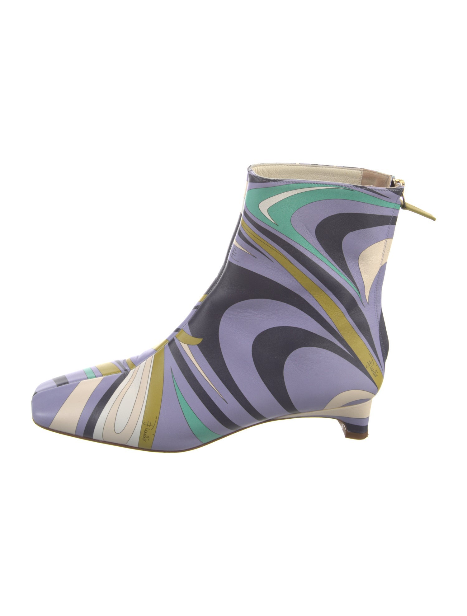 Emilio Pucci Leather Printed Boots