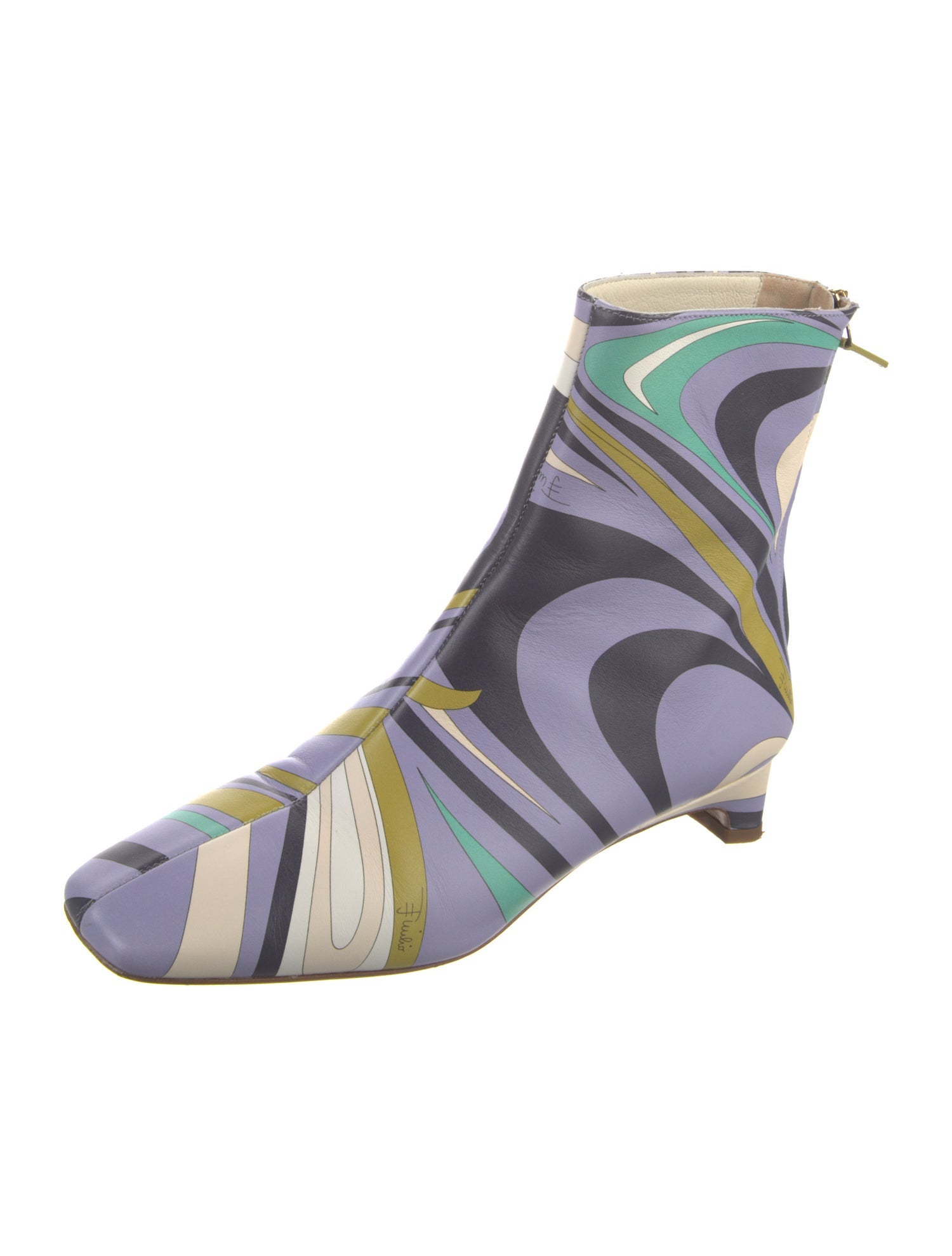 Emilio Pucci Leather Printed Boots