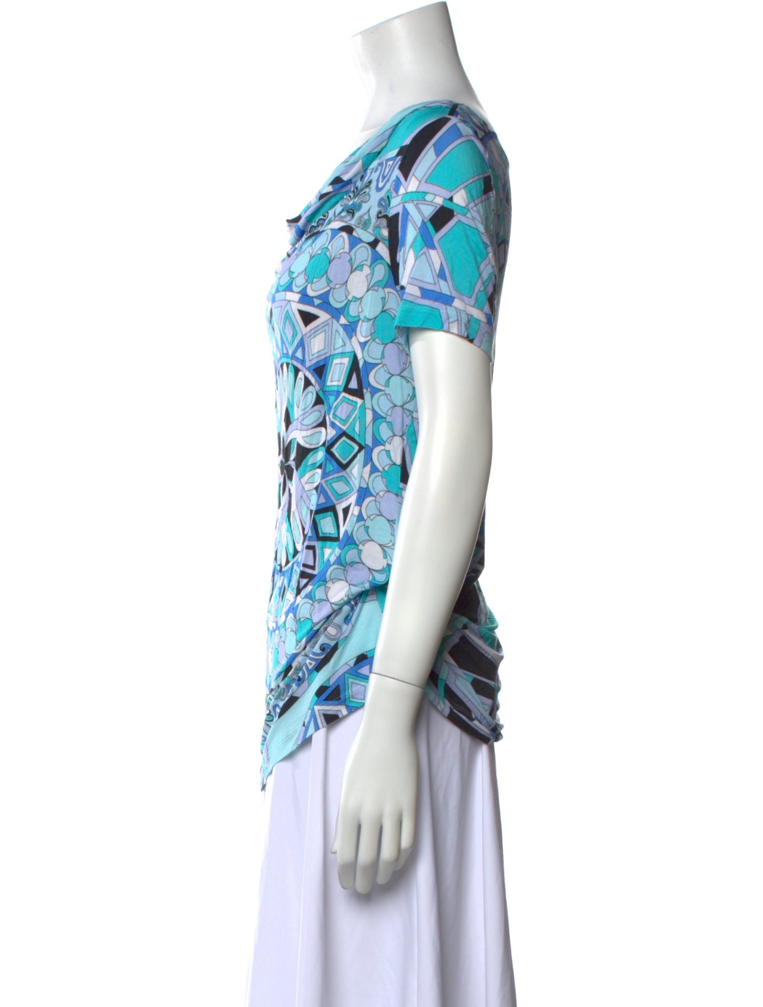 Emilio Pucci Printed Cowl Neck T-Shirt