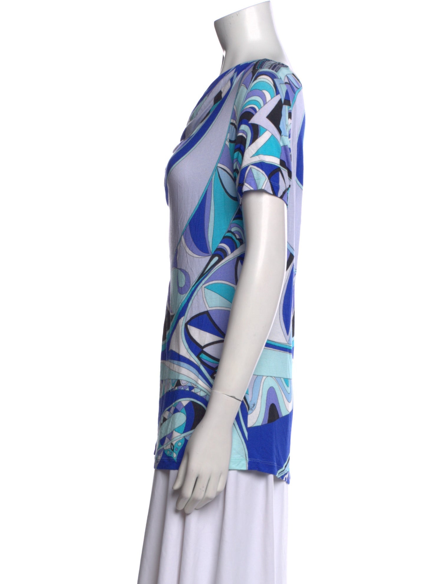 Emilio Pucci Printed Cowl Neck T-Shirt