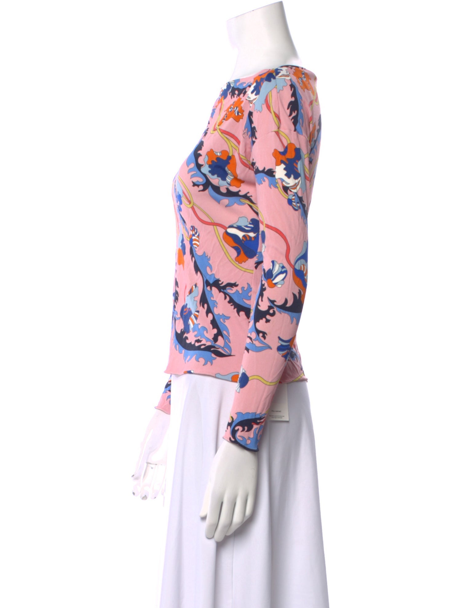 Emilio Pucci Printed Bateau Neckline Top