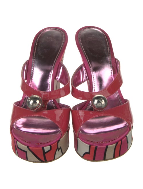 Emilio Pucci Patent Leather Printed Slides