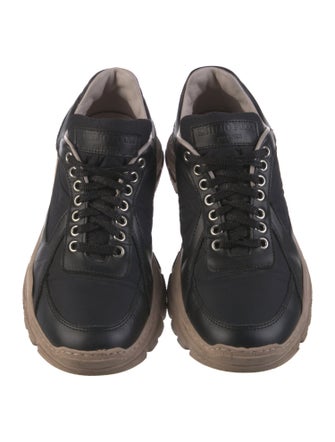 Emilio Pucci Leather Colorblock Pattern Chunky Sneakers