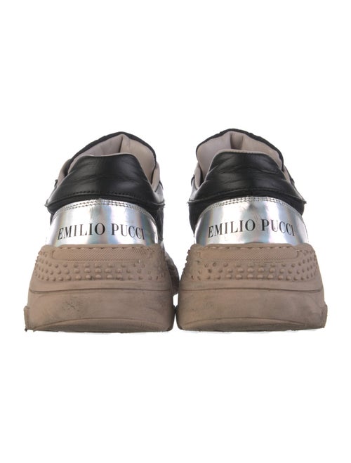 Emilio Pucci Leather Colorblock Pattern Chunky Sneakers