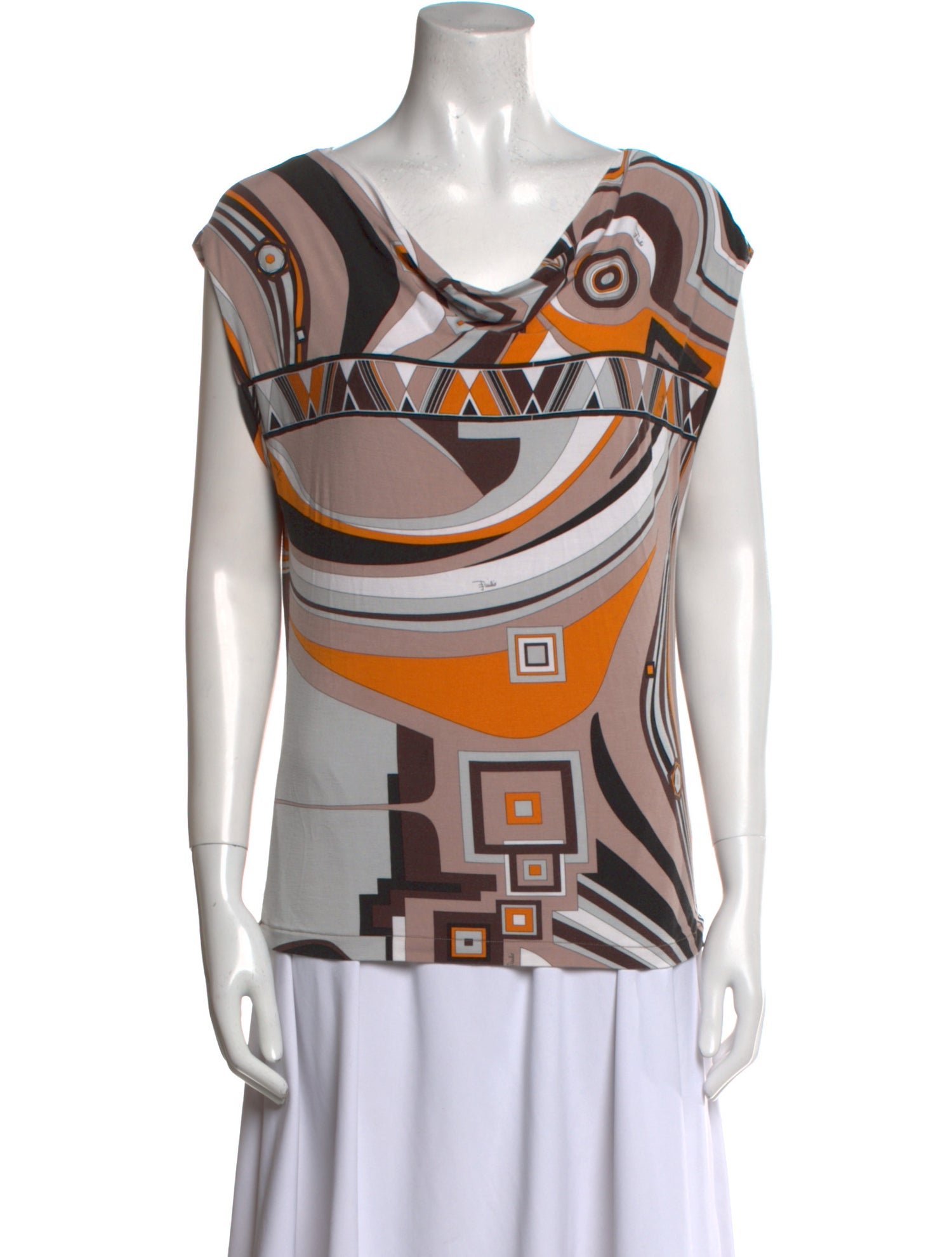 Emilio Pucci Printed Cowl Neck T-Shirt