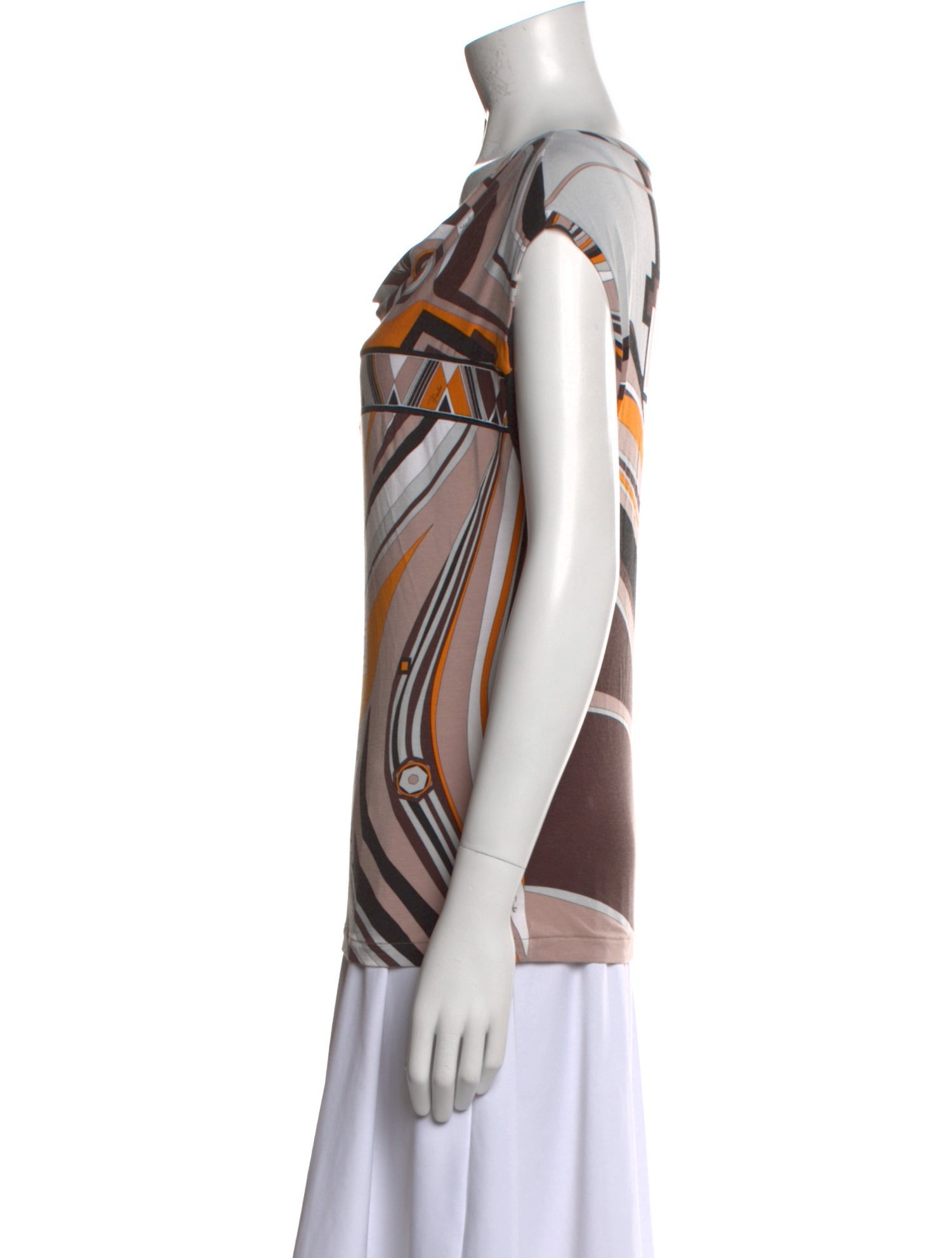 Emilio Pucci Printed Cowl Neck T-Shirt