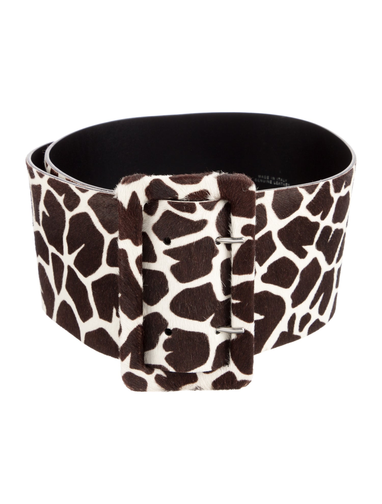 Emilio Pucci Wide Ponyhair Waist Belt