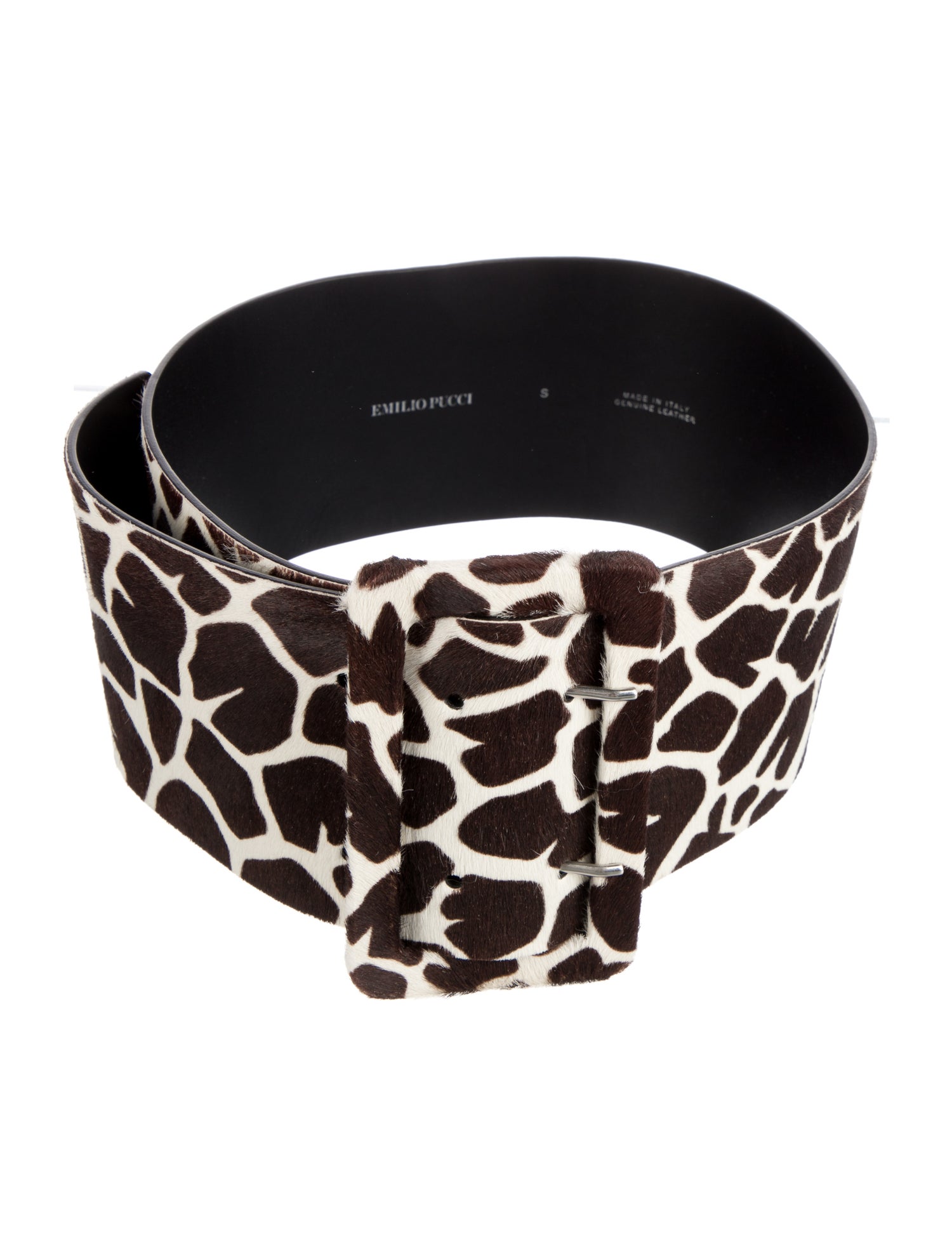Emilio Pucci Wide Ponyhair Waist Belt
