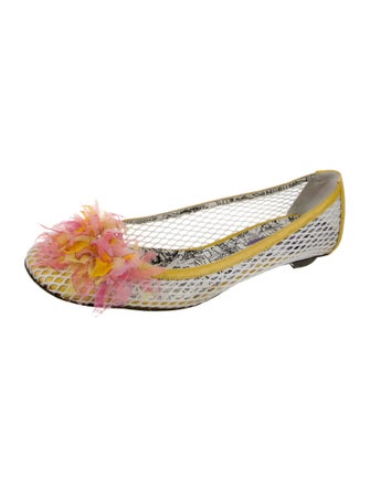 Emilio Pucci Mesh Floral Print Ballet Flats