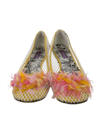 Emilio Pucci Mesh Floral Print Ballet Flats
