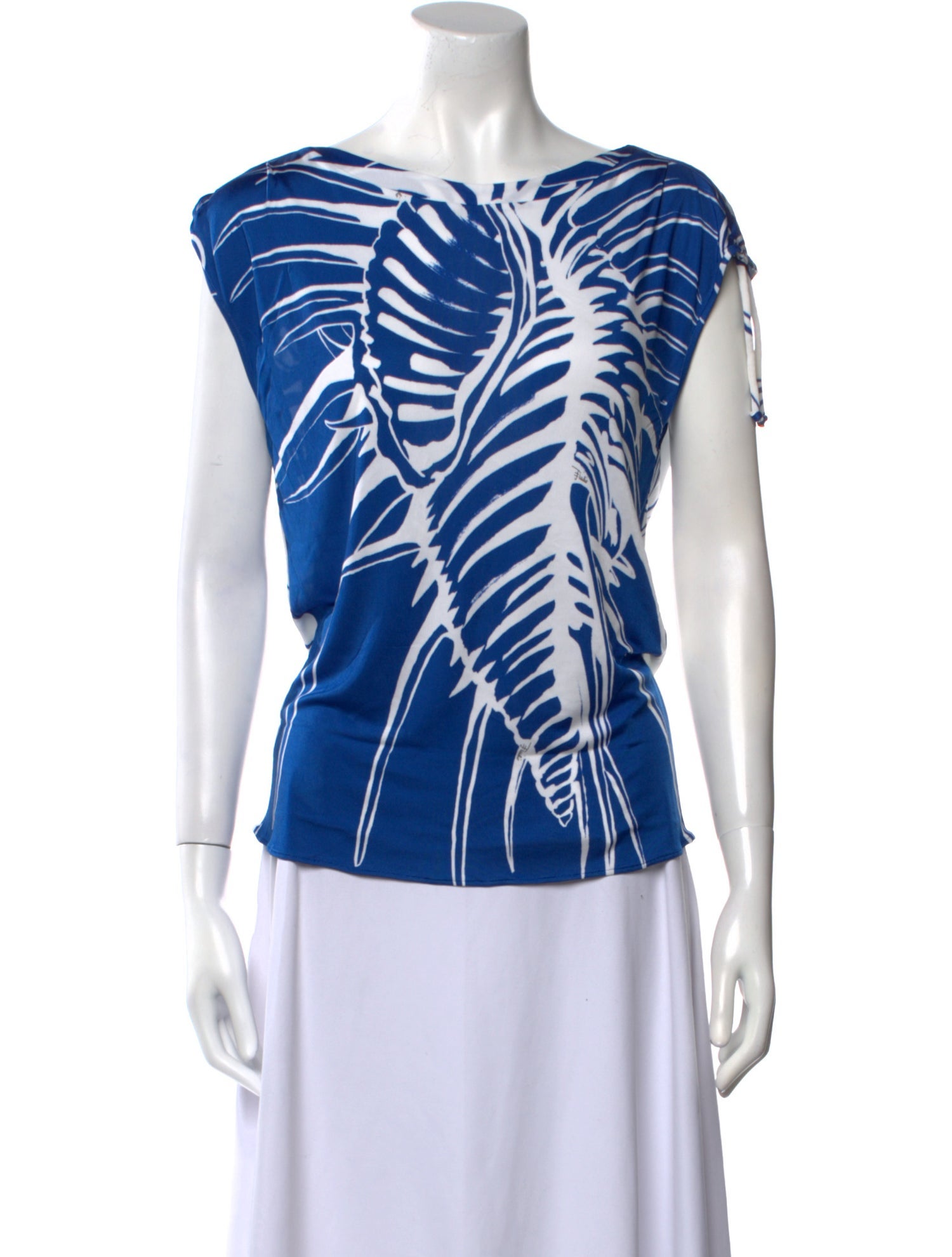 Emilio Pucci Printed Bateau Neckline Top
