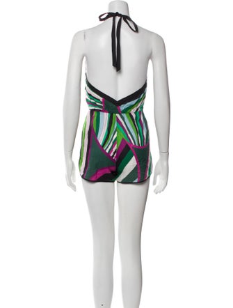 Emilio Pucci Printed V-Neck Romper