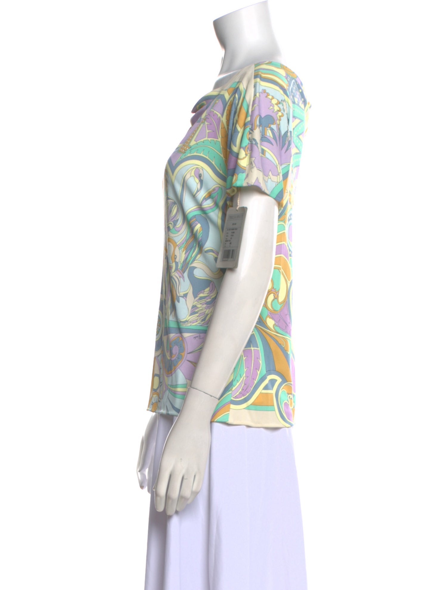 Emilio Pucci Printed Bateau Neckline T-Shirt w/ Tags
