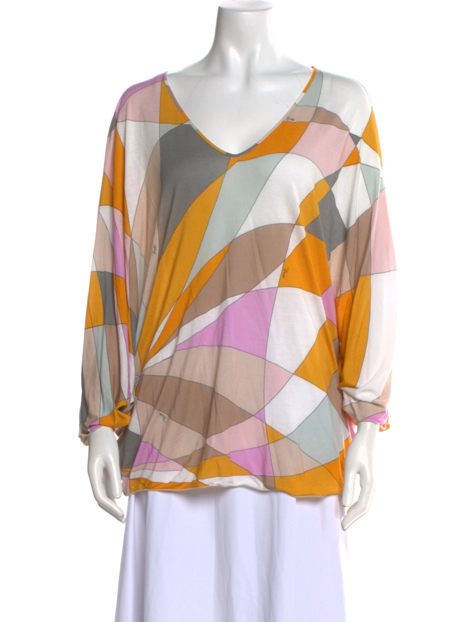 Emilio Pucci Printed V-Neck Blouse