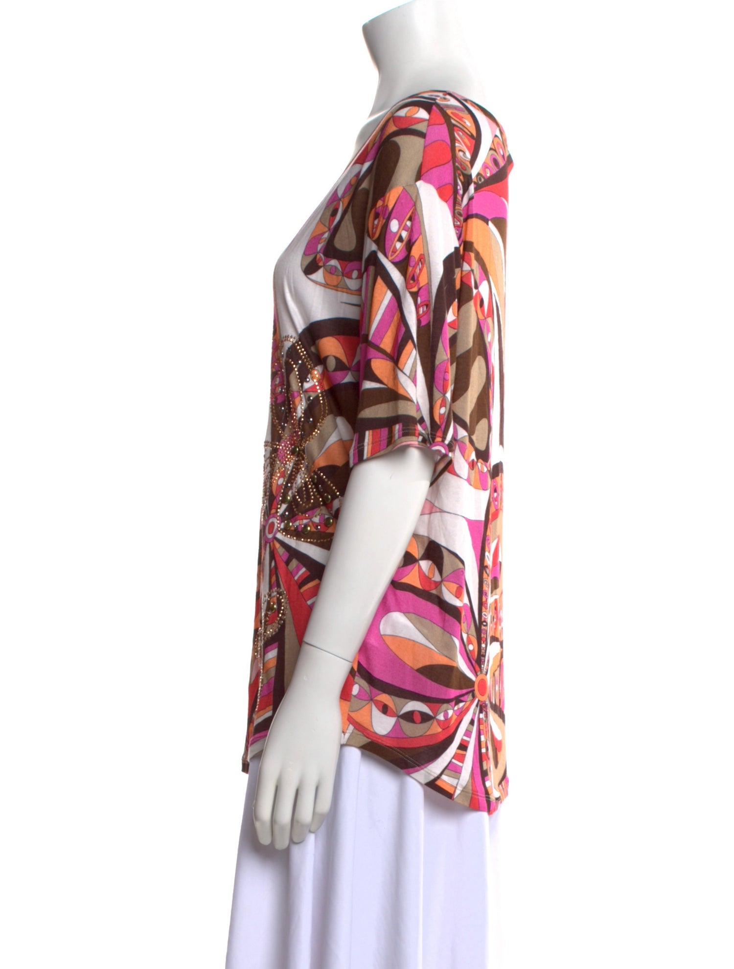 Emilio Pucci Printed V-Neck Blouse w/ Tags