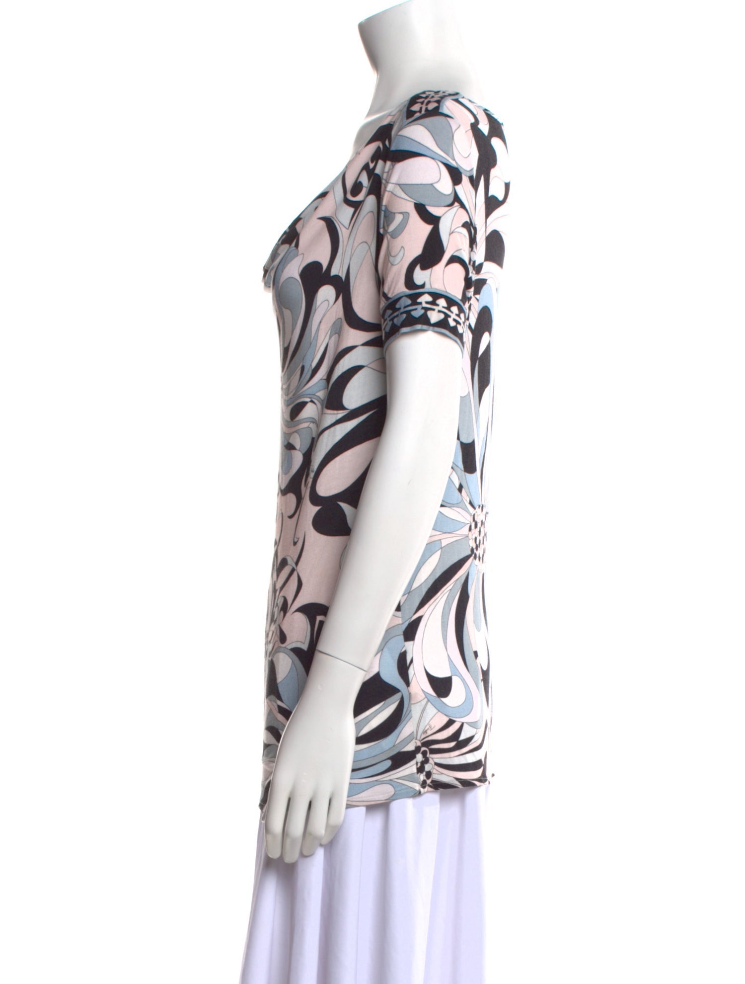 Emilio Pucci Printed Cowl Neck Blouse
