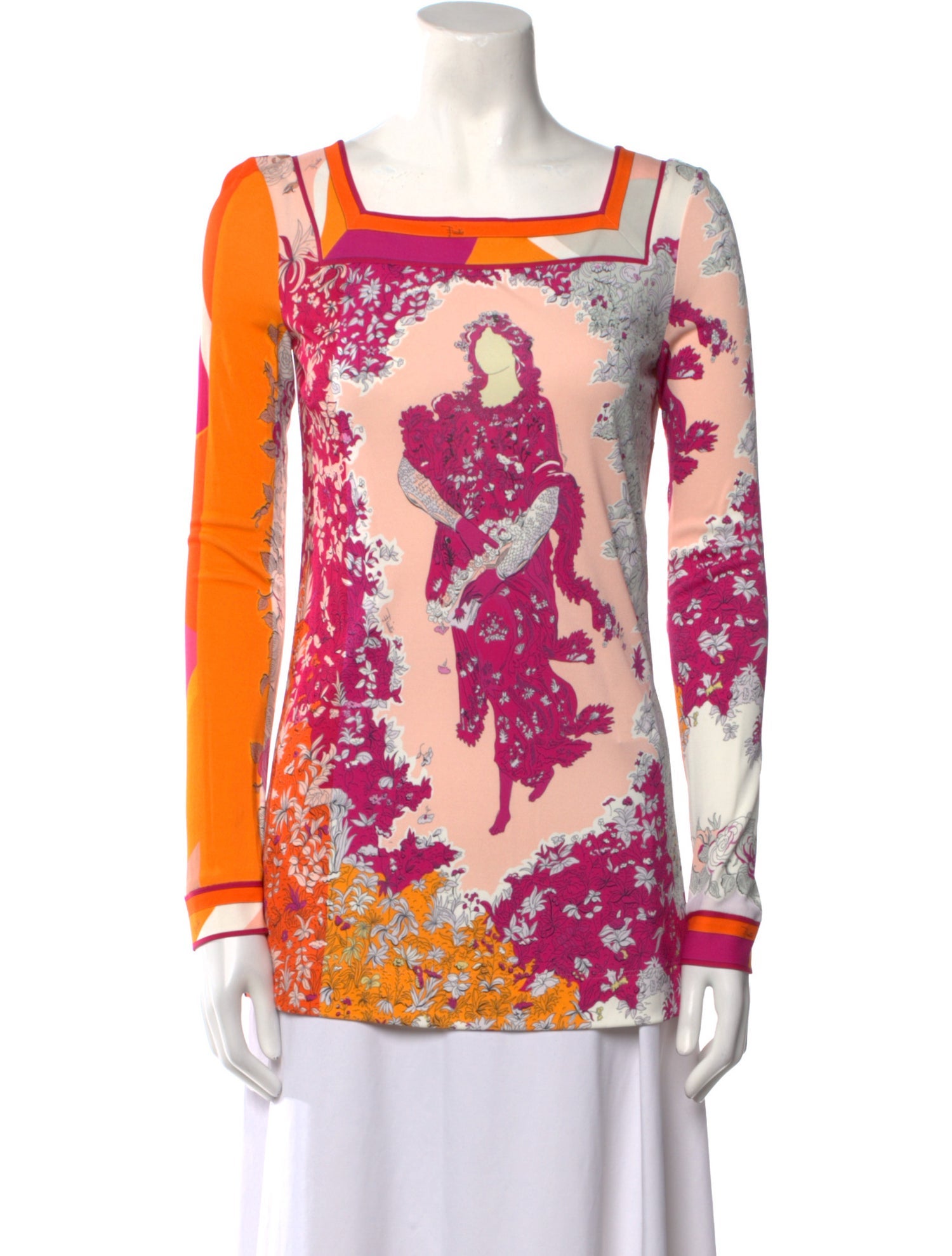 Emilio Pucci Printed Square Neckline Tunic