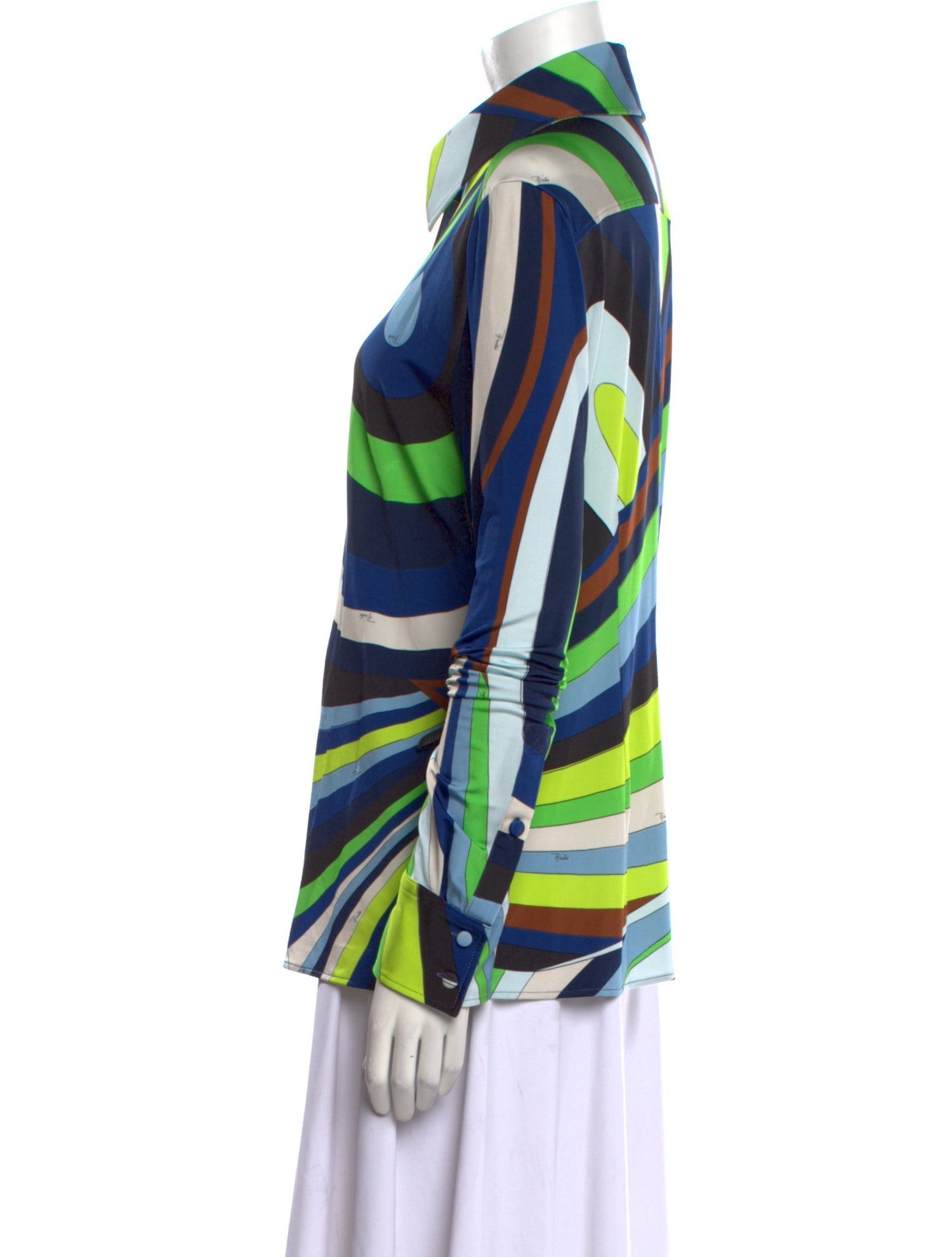 Emilio Pucci Silk Printed Button-Up Top