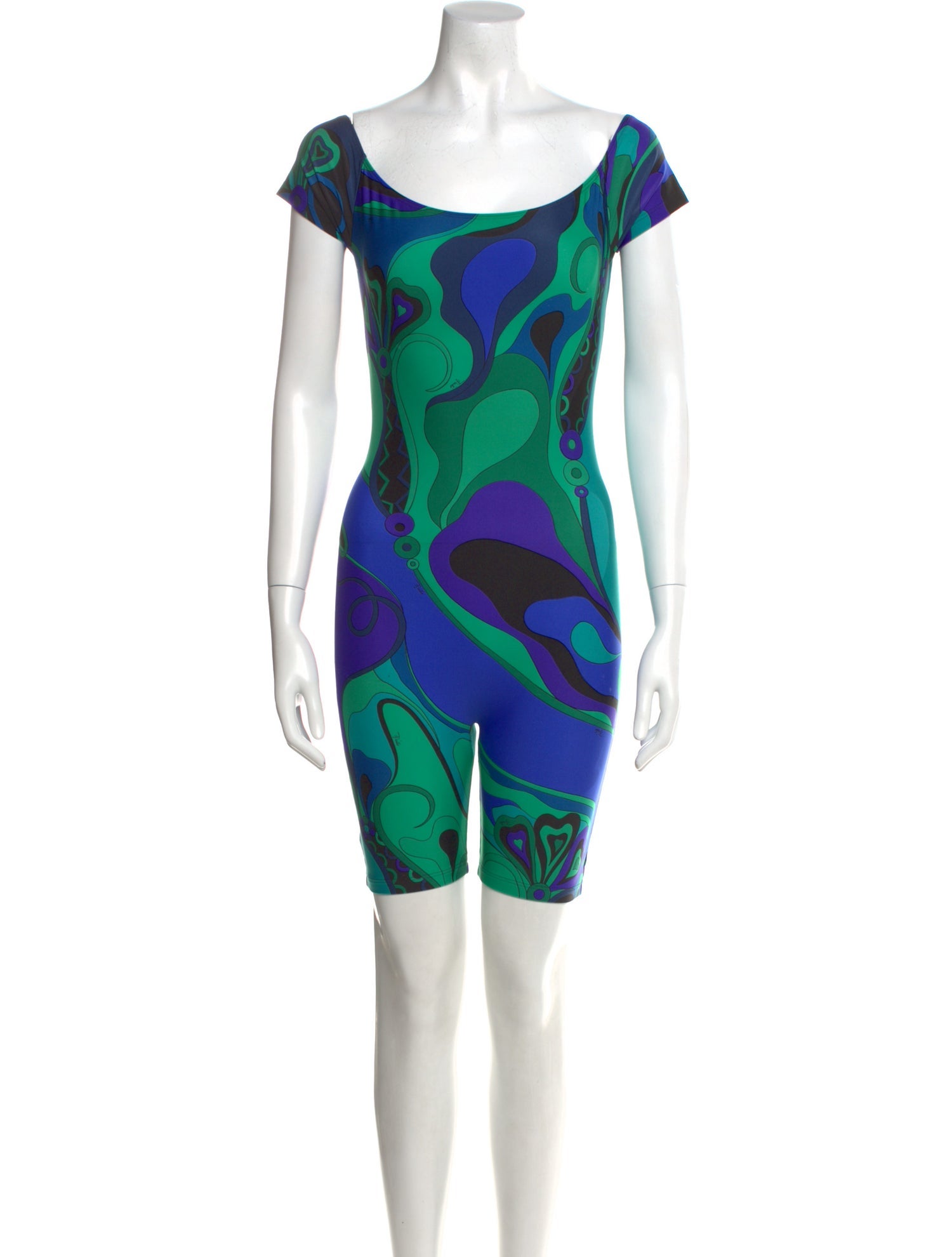 Emilio Pucci Tie-Dye Print Scoop Neck Romper