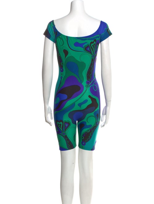 Emilio Pucci Tie-Dye Print Scoop Neck Romper