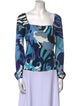Emilio Pucci Printed Square Neckline Blouse