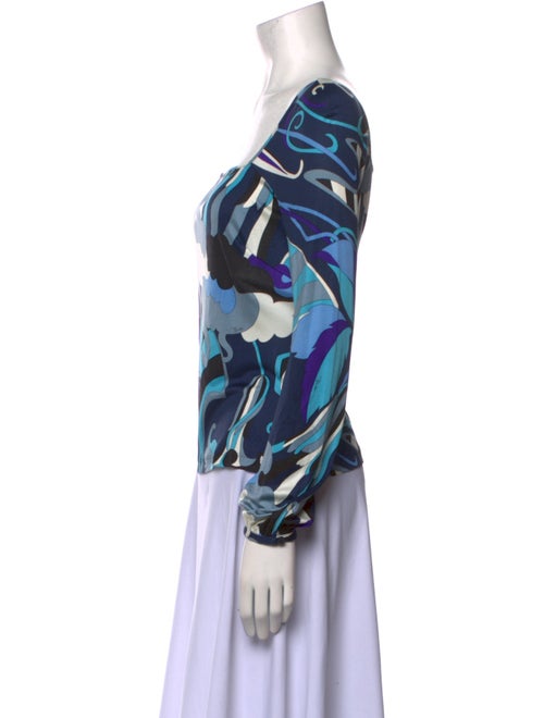 Emilio Pucci Printed Square Neckline Blouse