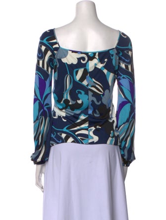 Emilio Pucci Printed Square Neckline Blouse