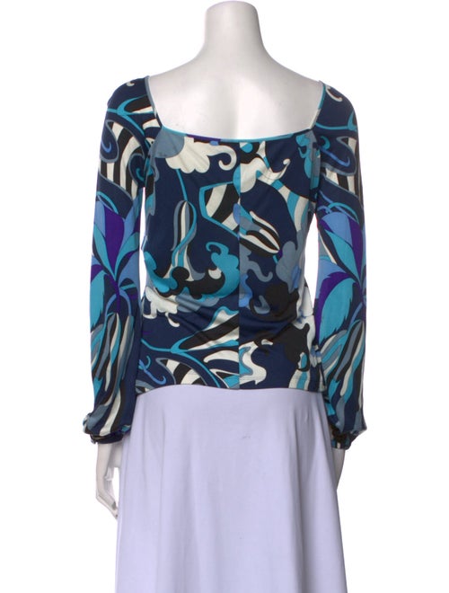Emilio Pucci Printed Square Neckline Blouse