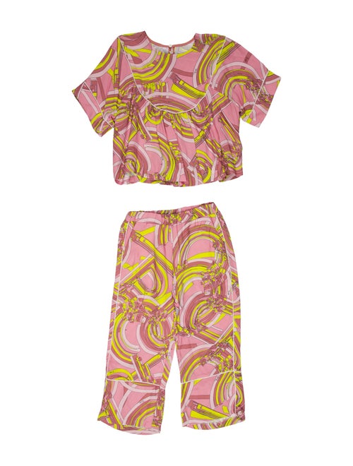 Emilio Pucci Printed Keyhole Accent Pant Set