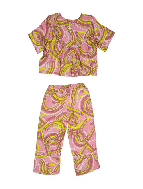 Emilio Pucci Printed Keyhole Accent Pant Set