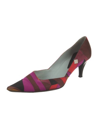 Emilio Pucci Satin Printed Pumps
