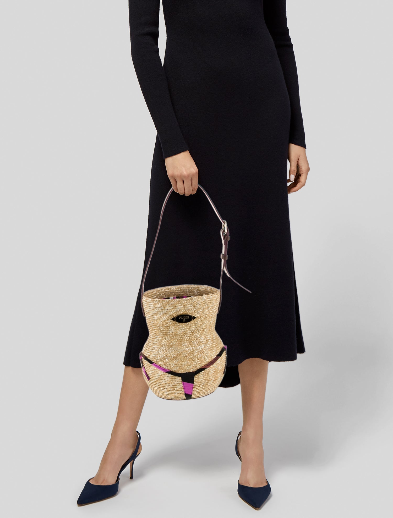 Emilio Pucci Straw Bucket Bag