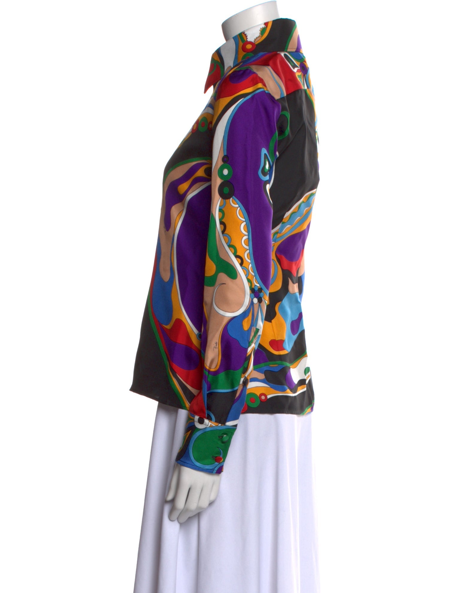 Emilio Pucci Silk Printed Button-Up Top w/ Tags