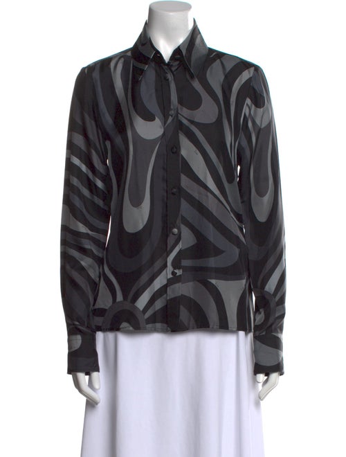 Emilio Pucci Silk Printed Button-Up Top