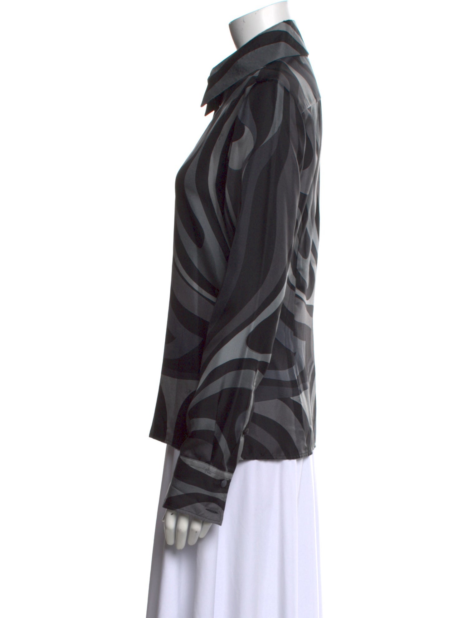 Emilio Pucci Silk Printed Button-Up Top