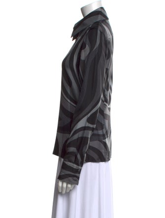 Emilio Pucci Silk Printed Button-Up Top