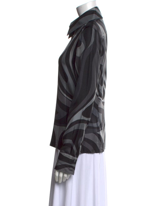 Emilio Pucci Silk Printed Button-Up Top